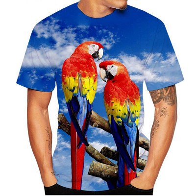 Letné tričká s papagájmi, zvieratá, vtáky, 3D potlač, streetwear, muži, ženy, ležérne, módne, nadrozmerné tričko s výstrihom do O-krku, detské tričká, topy, oblečenie