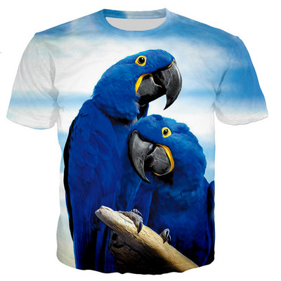 Letné tričká s papagájmi, zvieratá, vtáky, 3D potlač, streetwear, muži, ženy, ležérne, módne, nadrozmerné tričko s výstrihom do O-krku, detské tričká, topy, oblečenie