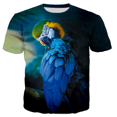 Letné tričká s papagájmi, zvieratá, vtáky, 3D potlač, streetwear, muži, ženy, ležérne, módne, nadrozmerné tričko s výstrihom do O-krku, detské tričká, topy, oblečenie