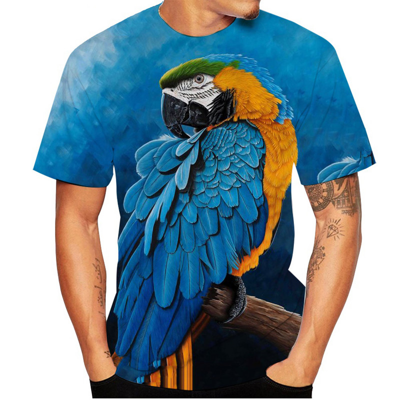 Letné tričká s papagájmi, zvieratá, vtáky, 3D potlač, streetwear, muži, ženy, ležérne, módne, nadrozmerné tričko s výstrihom do O-krku, detské tričká, topy, oblečenie
