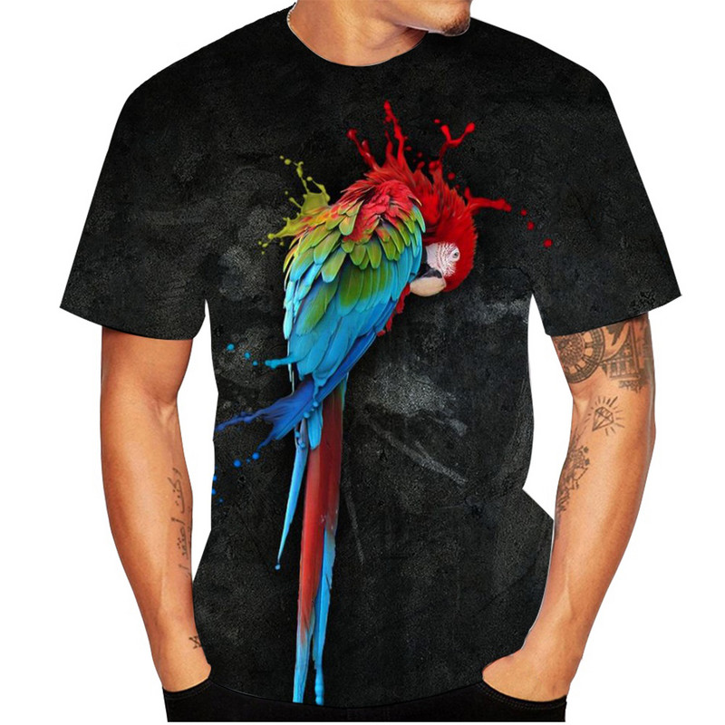 Letné tričká s papagájmi, zvieratá, vtáky, 3D potlač, streetwear, muži, ženy, ležérne, módne, nadrozmerné tričko s výstrihom do O-krku, detské tričká, topy, oblečenie