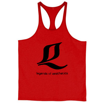 Мъжка гимнастика Многоцветен мускулен потник Фитнес стрингери Риза Спорт Y BACK Състезателни дрехи