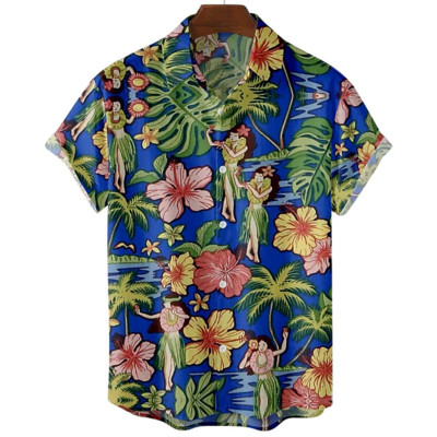 2022 Skull τρισδιάστατη εκτύπωση με πέτο Χαβάης Πουκάμισο Χαβάης Φαρδιά αναπνεύσιμα ανδρικά πουκάμισα Casual μόδα κοντομάνικο ανδρικό πουκάμισο του δρόμου