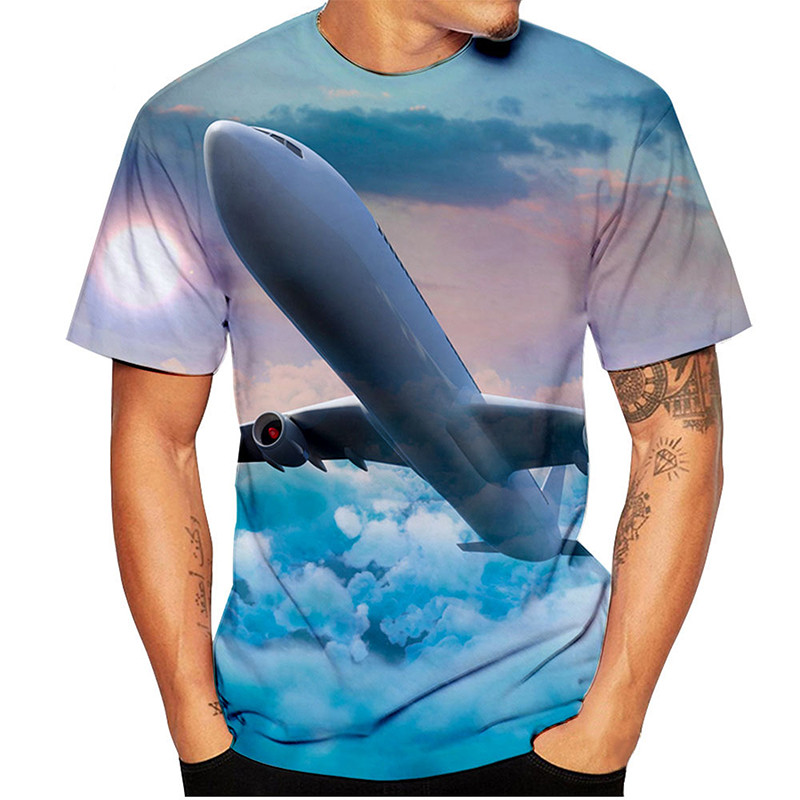 Jauna lidmašīna 3D drukas T-krekli Debesis Lidojums Lidmašīna Ielu apģērbi Vīrieši Sievietēm Ikdienas Mode Lielizmēra T krekls Bērnu T-krekli Topi Apģērbs