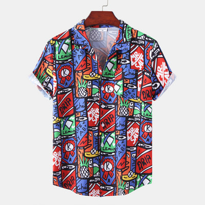 Havajska muška košulja sa smiješnim leopard printom Muška odjeća Polka Harajuku Majica kratkih rukava Modna ulična košulja za muškarce Top