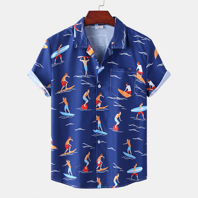 Havajska muška košulja sa smiješnim leopard printom Muška odjeća Polka Harajuku Majica kratkih rukava Modna ulična košulja za muškarce Top