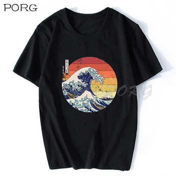 Kanagawa Japanese The Great Wave T Shirt Тениска с къс ръкав 100% памук Летни мъжки големи тениски Модни мъжки ризи 2022 г.