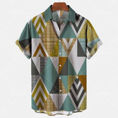 Nyári férfi ing Hawaii ing Túlméretes felső póló Harajuku Férfi Ruházat 2022 Laza alkalmi uniszex divat Camisa európai méret