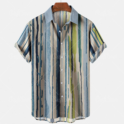 Nyári férfi ing Hawaii ing Túlméretes felső póló Harajuku Férfi Ruházat 2022 Laza alkalmi uniszex divat Camisa európai méret