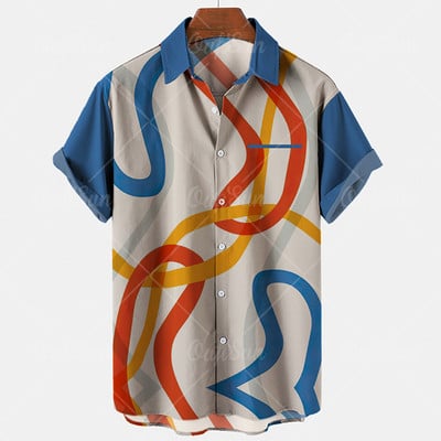 Nyári férfi ing Hawaii ing Túlméretes felső póló Harajuku Férfi Ruházat 2022 Laza alkalmi uniszex divat Camisa európai méret