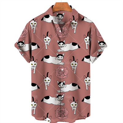 Unisex Ljetna havajska košulja 2022. Muška košulja s 3D životinjskim printom Muška i ženska majica tigrastog uzorka kratkih rukava, široka prozračna majica 5xl