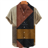 Madingi Havajų vyriški marškiniai Laisvalaikio marginti marškiniai vyrams S Drabužiai Didelės apimties trumpomis rankovėmis užsegami marškinėliai Gamintojo viršus