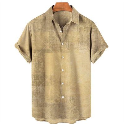 Madingi Havajų vyriški marškiniai Laisvalaikio marginti marškiniai vyrams S Drabužiai Didelės apimties trumpomis rankovėmis užsegami marškinėliai Gamintojo viršus