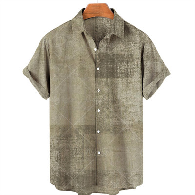 Madingi Havajų vyriški marškiniai Laisvalaikio marginti marškiniai vyrams S Drabužiai Didelės apimties trumpomis rankovėmis užsegami marškinėliai Gamintojo viršus