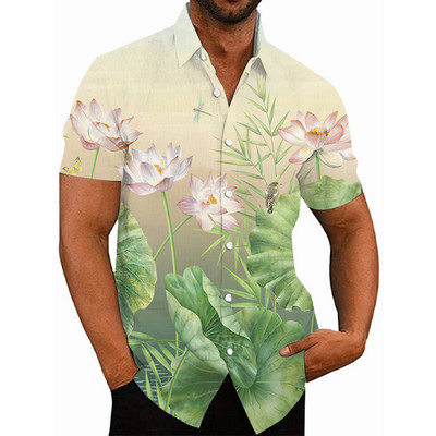 Košulje za muškarce Ljeto Havajski cvjetni 3d print Muška košulja s cvijećem za plažu kratkih rukava Modni gornji dijelovi Majica Homme Bluza Camisa
