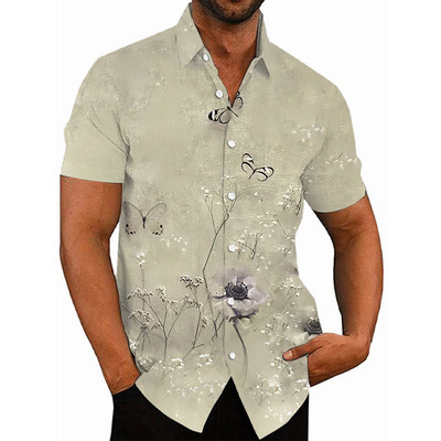 Košulje za muškarce Ljeto Havajski cvjetni 3d print Muška košulja s cvijećem za plažu kratkih rukava Modni gornji dijelovi Majica Homme Bluza Camisa