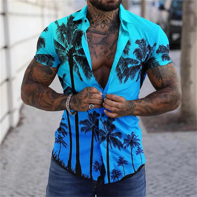 Košulje za muškarce Ljeto Havajski cvjetni 3d print Muška košulja s cvijećem za plažu kratkih rukava Modni gornji dijelovi Majica Homme Bluza Camisa