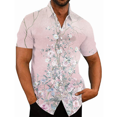 Košulje za muškarce Ljeto Havajski cvjetni 3d print Muška košulja s cvijećem za plažu kratkih rukava Modni gornji dijelovi Majica Homme Bluza Camisa