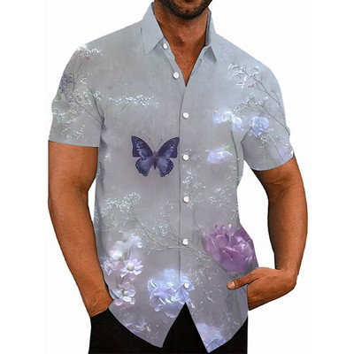 Košulje za muškarce Ljeto Havajski cvjetni 3d print Muška košulja s cvijećem za plažu kratkih rukava Modni gornji dijelovi Majica Homme Bluza Camisa