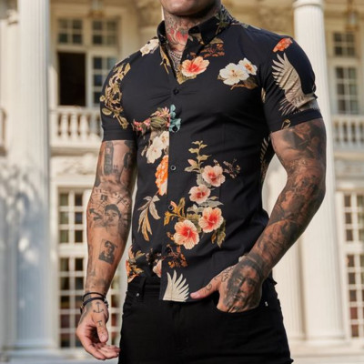 Košulje za muškarce Ljeto Havajski cvjetni 3d print Muška košulja s cvijećem za plažu kratkih rukava Modni gornji dijelovi Majica Homme Bluza Camisa