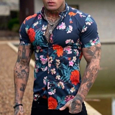 Košulje za muškarce Ljeto Havajski cvjetni 3d print Muška košulja s cvijećem za plažu kratkih rukava Modni gornji dijelovi Majica Homme Bluza Camisa