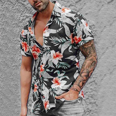 Košulje za muškarce Ljeto Havajski cvjetni 3d print Muška košulja s cvijećem za plažu kratkih rukava Modni gornji dijelovi Majica Homme Bluza Camisa
