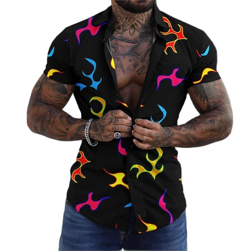 Košulje za muškarce Ljeto Havajski cvjetni 3d print Muška košulja s cvijećem za plažu kratkih rukava Modni gornji dijelovi Majica Homme Bluza Camisa