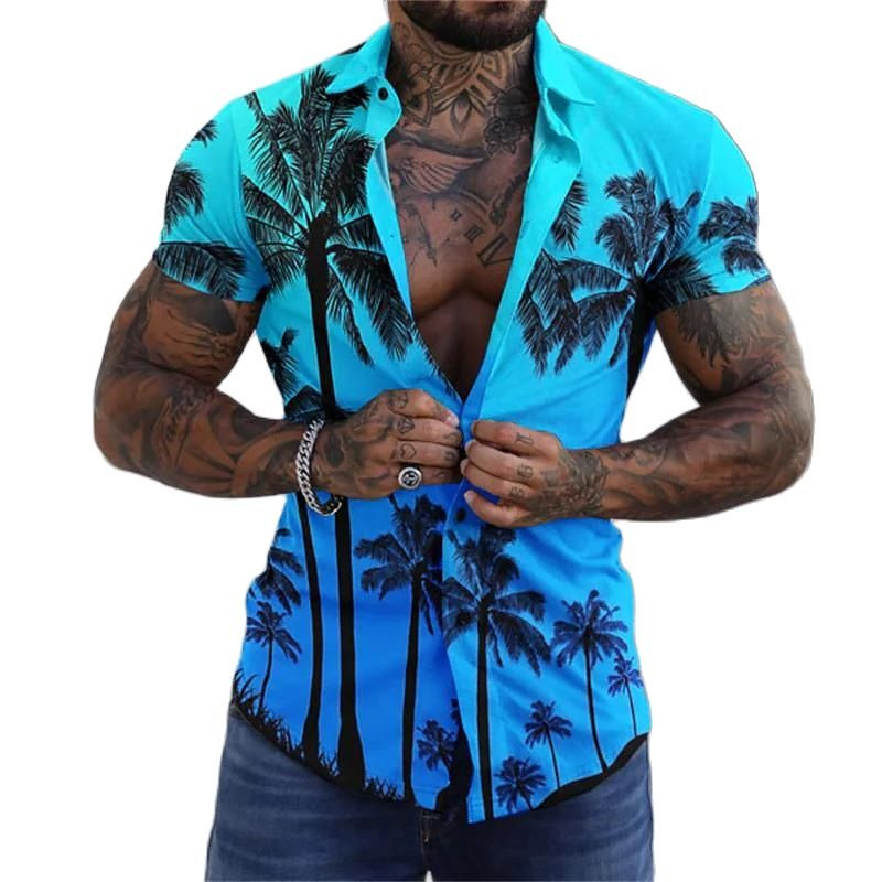Košulje za muškarce Ljeto Havajski cvjetni 3d print Muška košulja s cvijećem za plažu kratkih rukava Modni gornji dijelovi Majica Homme Bluza Camisa