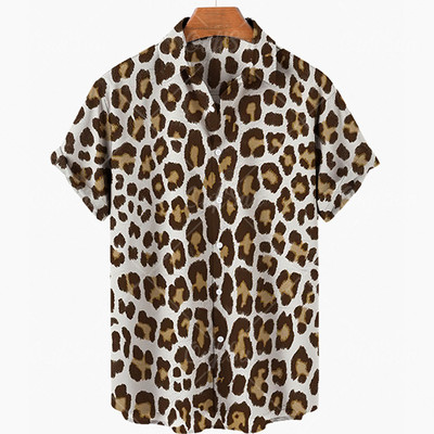Nyári új tigris mintás 3d nyomtatású férfi ing Hawaii rövid ujjú vintage túlméretezett férfi ing 5xl alkalmi divat felsők
