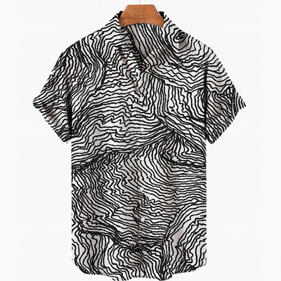 Nyári új tigris mintás 3d nyomtatású férfi ing Hawaii rövid ujjú vintage túlméretezett férfi ing 5xl alkalmi divat felsők