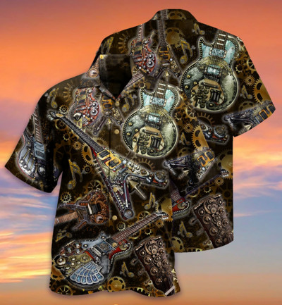 2022 Muzică Guler cubanez Cămăși cu imprimeu 3d Cămăși hawaiene pentru bărbați Îmbrăcăminte pentru bărbați de vară Mâneci scurte ocazional Topuri largi T