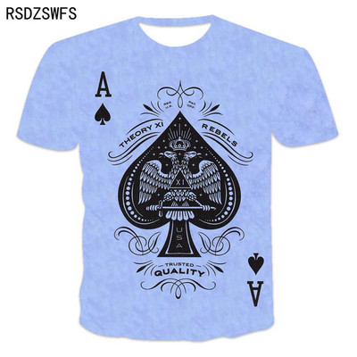 Cărți de joc amuzante Plum A, tricou pentru bărbați, imprimat 3D, la tendință de stradă, stil retro, cu mânecă scurtă, cu decolteu, îmbrăcăminte pentru bărbați, tricouri supradimensionate