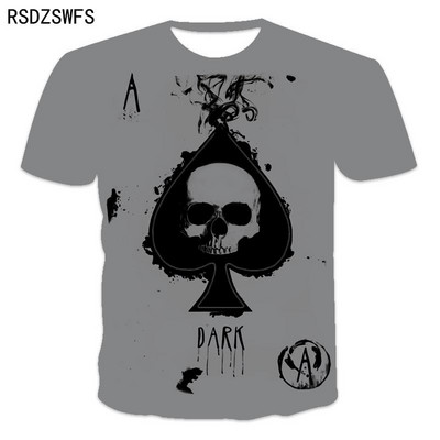 Cărți de joc amuzante Plum A, tricou pentru bărbați, imprimat 3D, la tendință de stradă, stil retro, cu mânecă scurtă, cu decolteu, îmbrăcăminte pentru bărbați, tricouri supradimensionate
