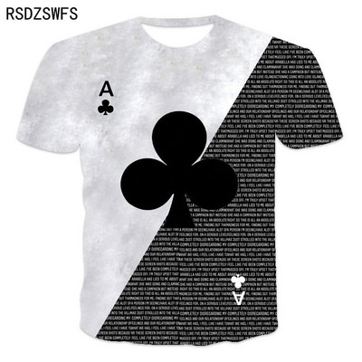 Cărți de joc amuzante Plum A, tricou pentru bărbați, imprimat 3D, la tendință de stradă, stil retro, cu mânecă scurtă, cu decolteu, îmbrăcăminte pentru bărbați, tricouri supradimensionate