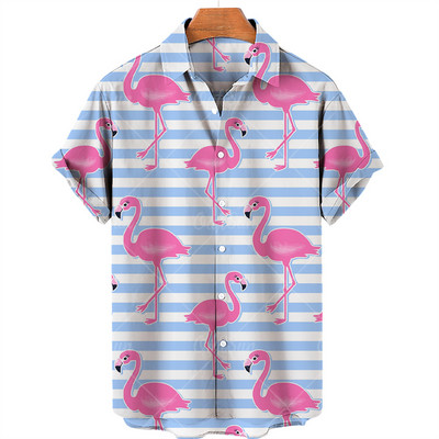 Unisex ljetna košulja za muškarce Odjeća kratkih rukava 3d košulja u životinjskim bojama V izrez jednoredno kopčanje ležerna moda prevelike majice