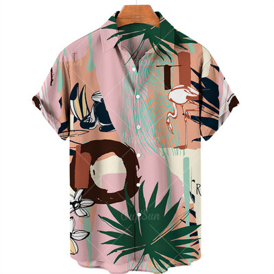 Unisex ljetna košulja za muškarce Odjeća kratkih rukava 3d košulja u životinjskim bojama V izrez jednoredno kopčanje ležerna moda prevelike majice