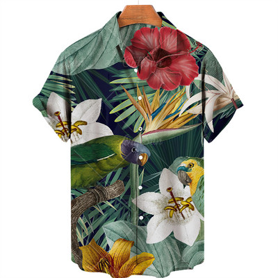 Unisex ljetna košulja za muškarce Odjeća kratkih rukava 3d košulja u životinjskim bojama V izrez jednoredno kopčanje ležerna moda prevelike majice