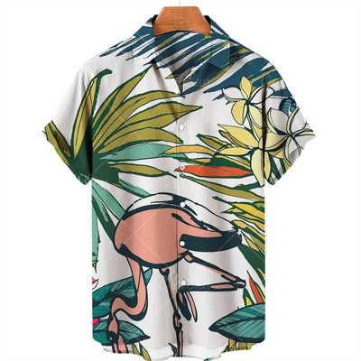 Unisex ljetna košulja za muškarce Odjeća kratkih rukava 3d košulja u životinjskim bojama V izrez jednoredno kopčanje ležerna moda prevelike majice