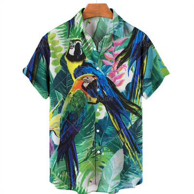 Unisex ljetna košulja za muškarce Odjeća kratkih rukava 3d košulja u životinjskim bojama V izrez jednoredno kopčanje ležerna moda prevelike majice