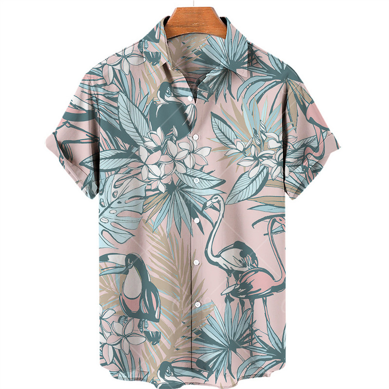 Unisex ljetna košulja za muškarce Odjeća kratkih rukava 3d košulja u životinjskim bojama V izrez jednoredno kopčanje ležerna moda prevelike majice