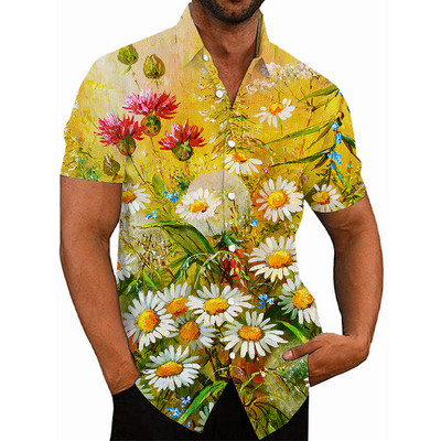 2022 cămăși florale pentru bărbați cu imprimeu 3d cămașă tropicală hawaiană pentru bărbați, plajă, mânecă scurtă, topuri de modă, tricou, bluză, camisă