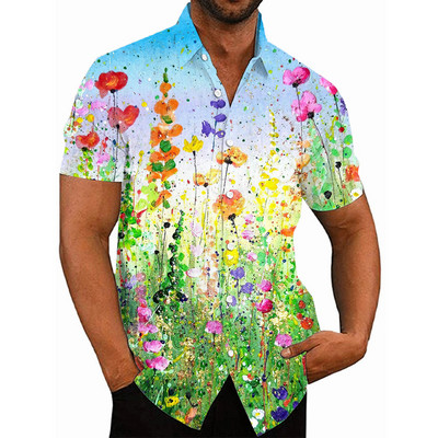 2022 cămăși florale pentru bărbați cu imprimeu 3d cămașă tropicală hawaiană pentru bărbați, plajă, mânecă scurtă, topuri de modă, tricou, bluză, camisă