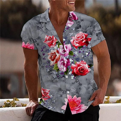 2022 cămăși florale pentru bărbați cu imprimeu 3d cămașă tropicală hawaiană pentru bărbați, plajă, mânecă scurtă, topuri de modă, tricou, bluză, camisă