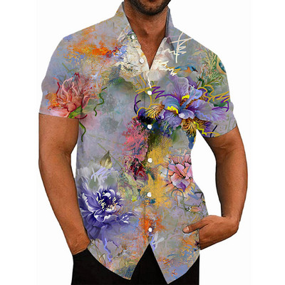 2022 cămăși florale pentru bărbați cu imprimeu 3d cămașă tropicală hawaiană pentru bărbați, plajă, mânecă scurtă, topuri de modă, tricou, bluză, camisă