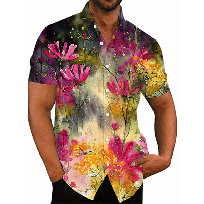 2022 cămăși florale pentru bărbați cu imprimeu 3d cămașă tropicală hawaiană pentru bărbați, plajă, mânecă scurtă, topuri de modă, tricou, bluză, camisă