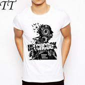 Majica kratkih rukava Masters Hitchcock Muška ljetna majica kratkih rukava Bijela ulična majica s O-izrezom Ležerna majica