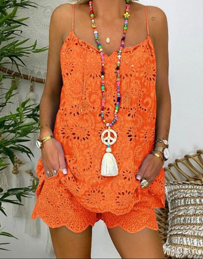 Novi dvodijelni kompleti Ženska odjeća Ležerna majica s V-izrezom bez rukava Komplet kratkih hlača s vezom na ušicama s resicama Modno žensko odijelo 2022.