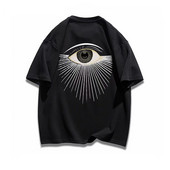 Dideli vyriški marškinėliai Nemokamas pristatymas Scary Eyes trumpomis rankovėmis 100 % medvilnė Kasdieniai marškinėliai su iškirpte Vasaros moteriški drabužiai Gatvės drabužiai
