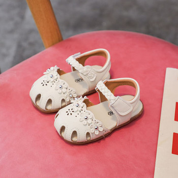 0-3 години Бебешки сандали за момиченца, летни обувки за новородени бебета, малки детски сандали със затворени пръсти за момиче, розови, бежови