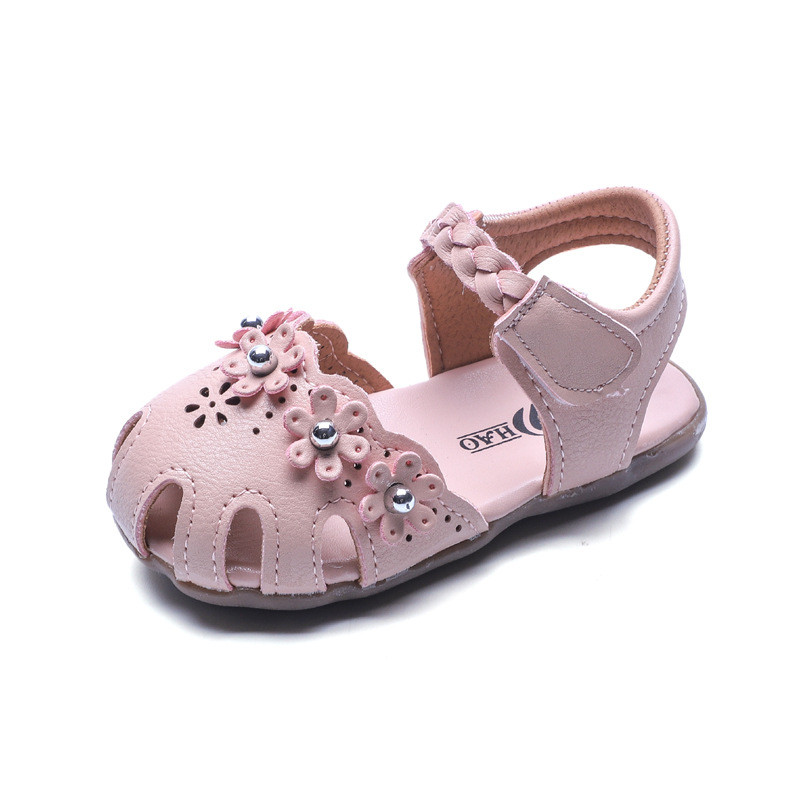0-3 ani Bebeluş Toddler Fetiţă Sandale Vară Nou-născut Sugari Pantofi de exterior Copil Micut Sandale cu vârful închis pentru Fată Roz, Bej